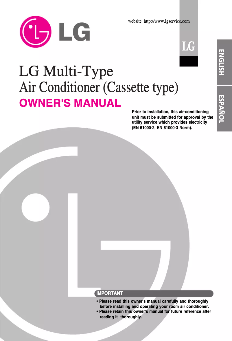Page 1 of the manual User Manual LG AMNH12GTEF0