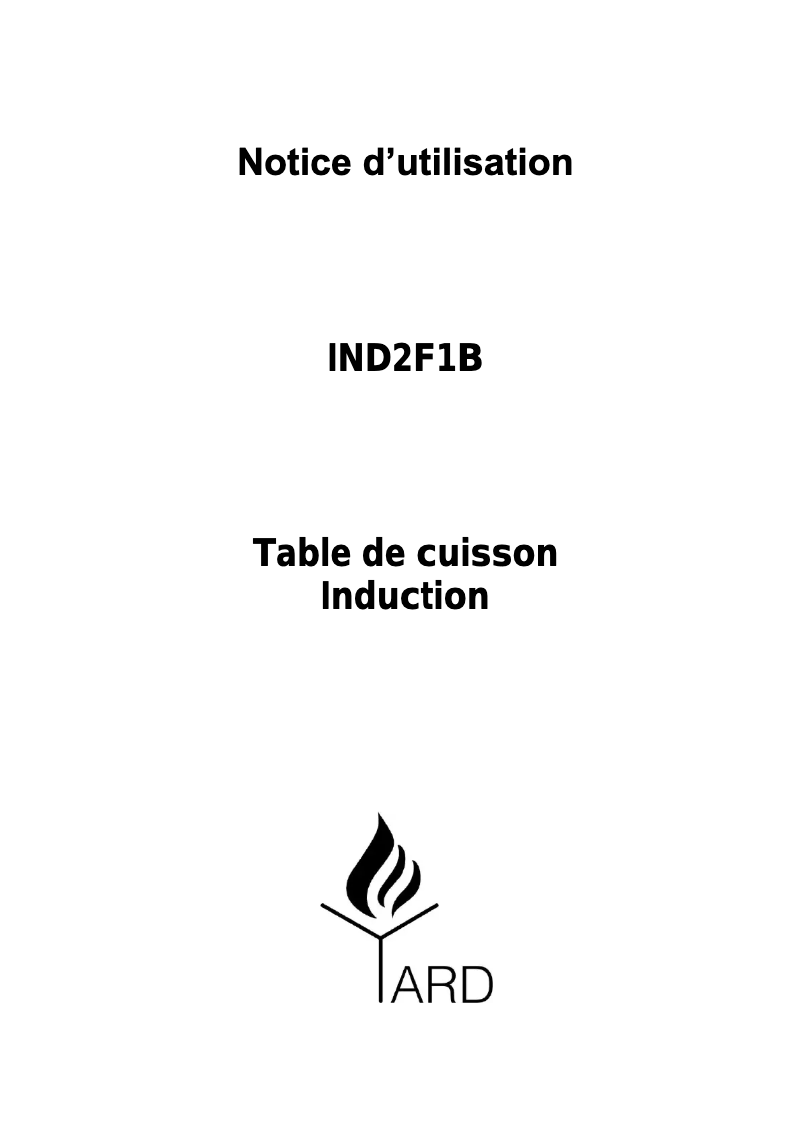 First page image of the manual for IND2F1B