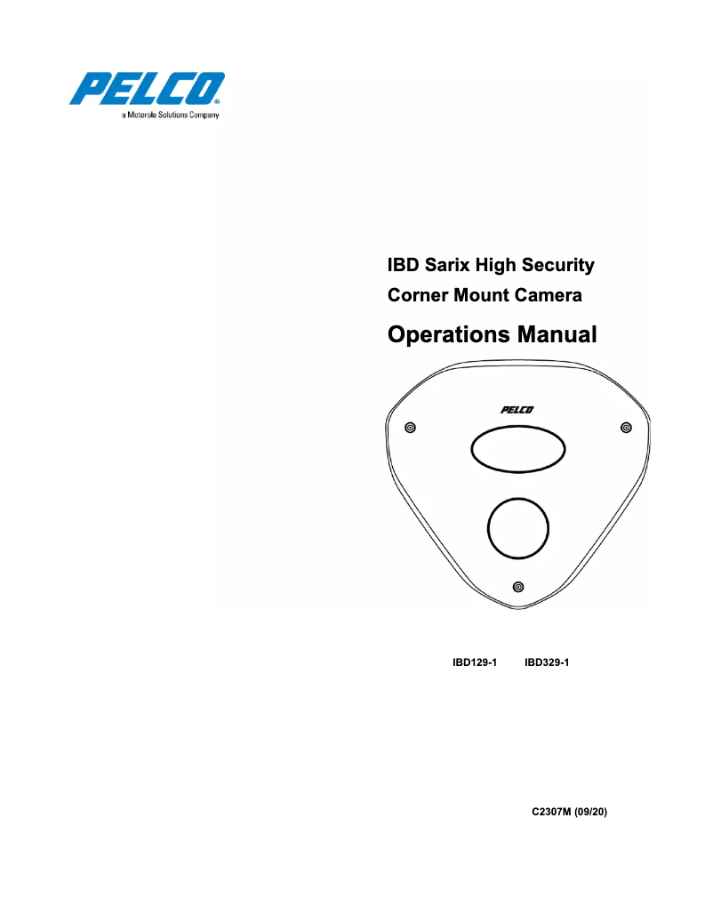 Page 1 of the manual User Manual Pelco Sarix IBD IBD129-1