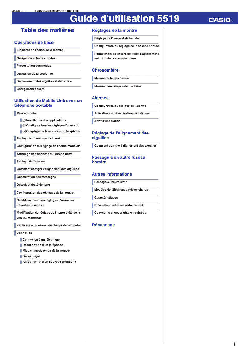 Page 1 of the manual User Manual Casio EQB-501XBL-1AER