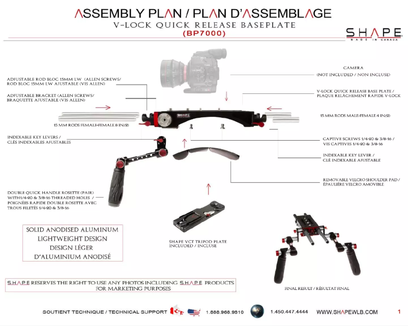 Page 1 de la notice Manuel utilisateur Shape BP7000