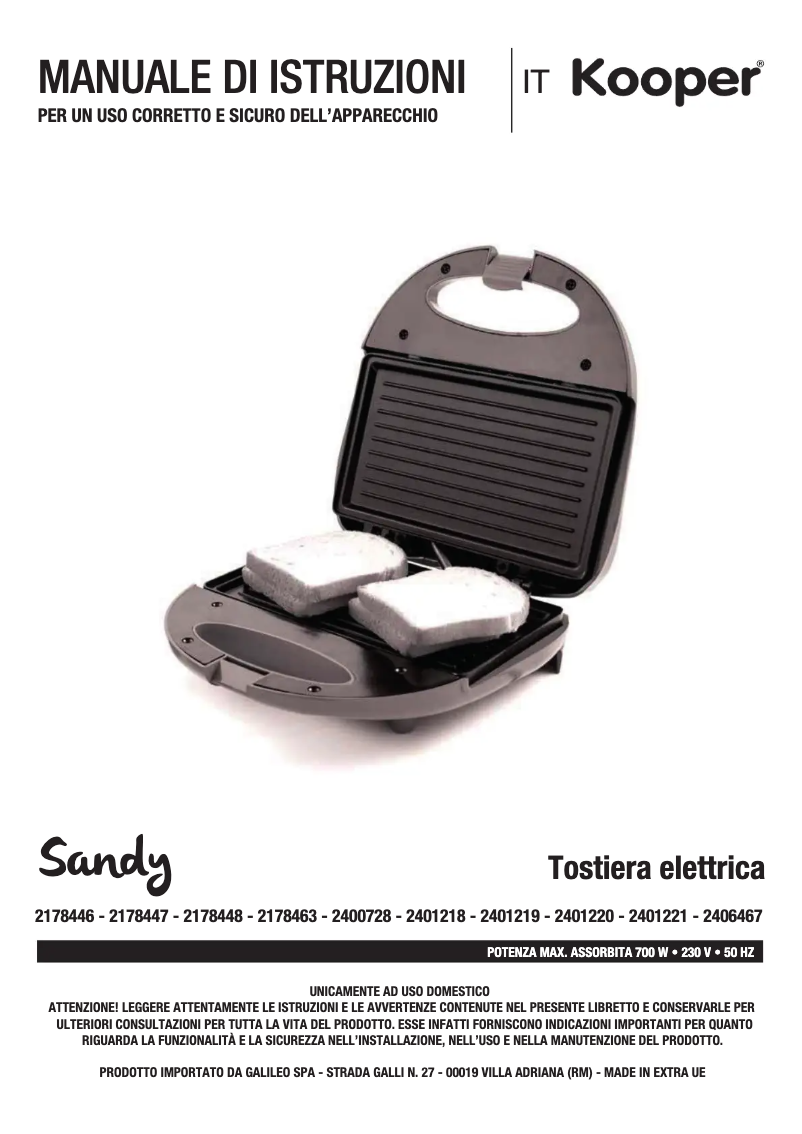 Page 1 of the manual User Manual Kooper 2411297