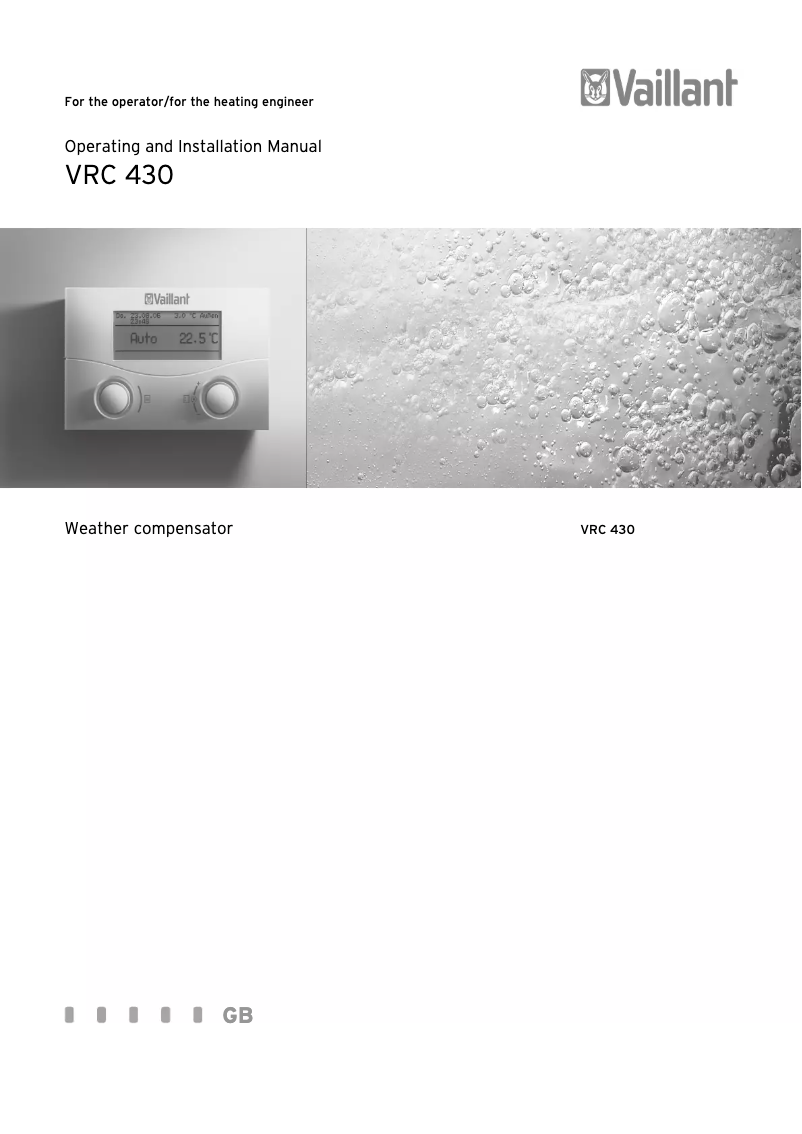 First page image of the manual for VRC 430