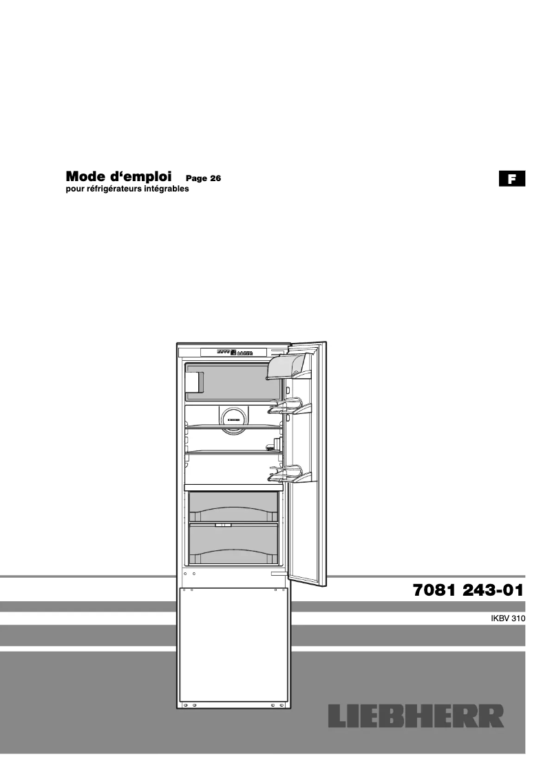 Page 1 of the manual User Manual Liebherr IKBV 3254 Premium