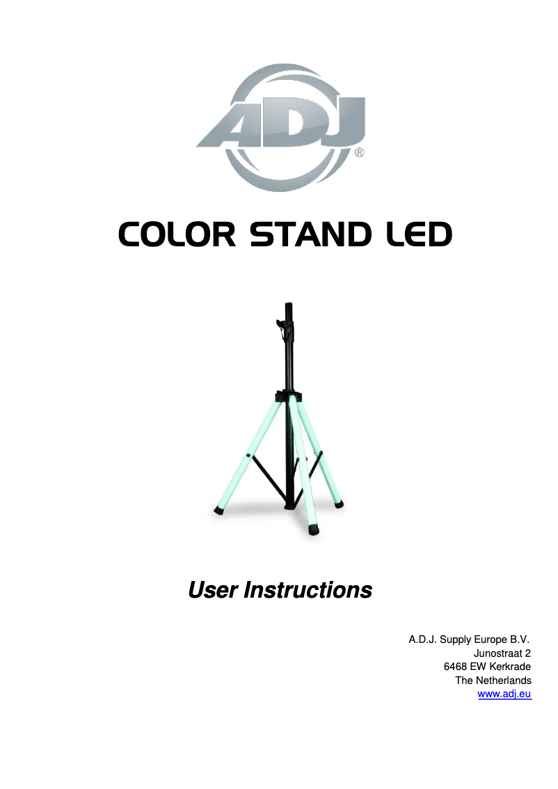 Page 1 of the manual User Manual American DJ Color Stand LED