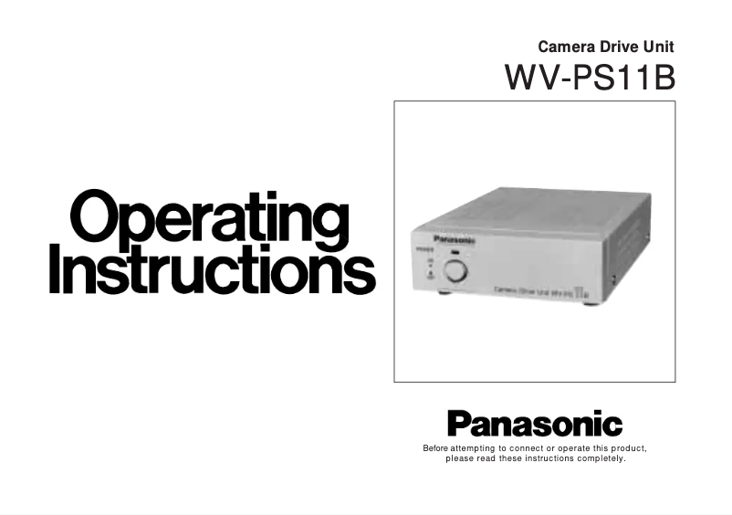 Page 1 of the manual User Manual Panasonic WV-PS11B