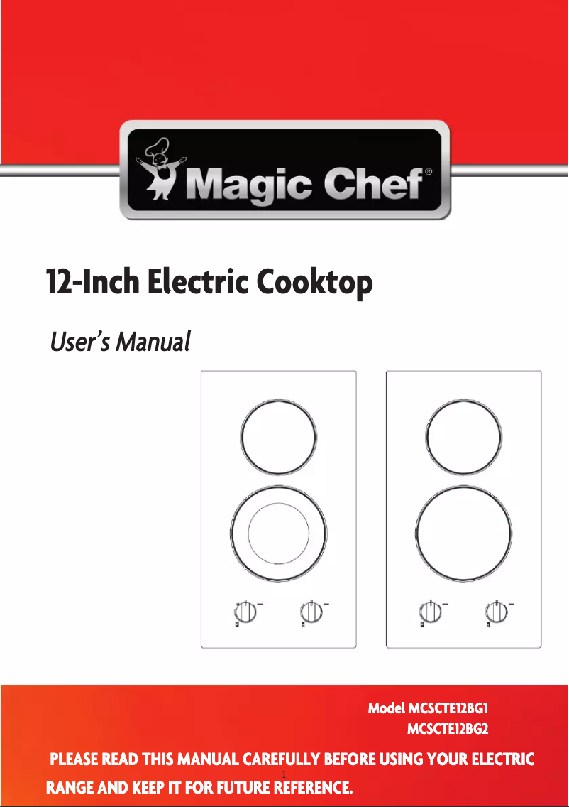 Page 1 de la notice Mode d'emploi Magic Chef MCSCTE12BG2
