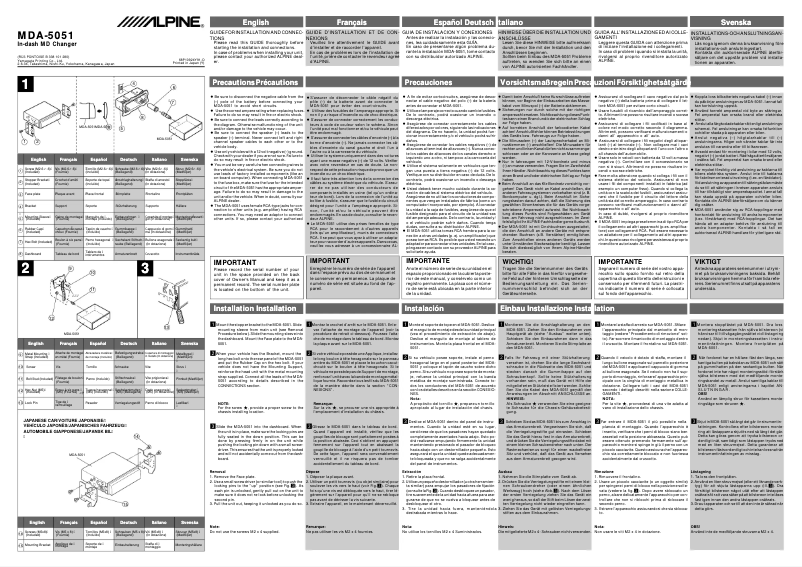 First page image of the manual for MDA-5051