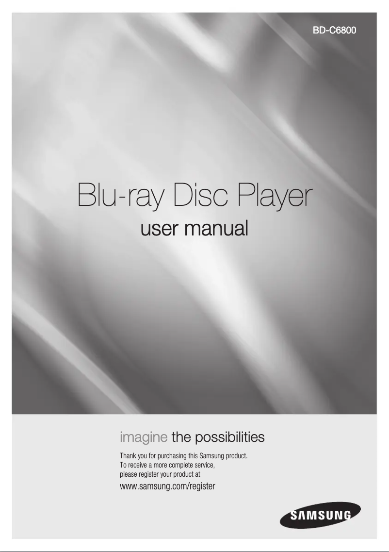 Page 1 of the manual User Manual Samsung BD-C6800