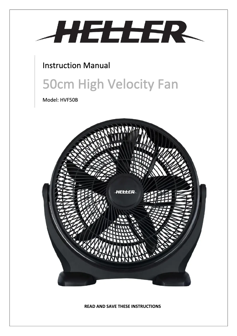 Page 1 of the manual User Manual Heller HVF50B