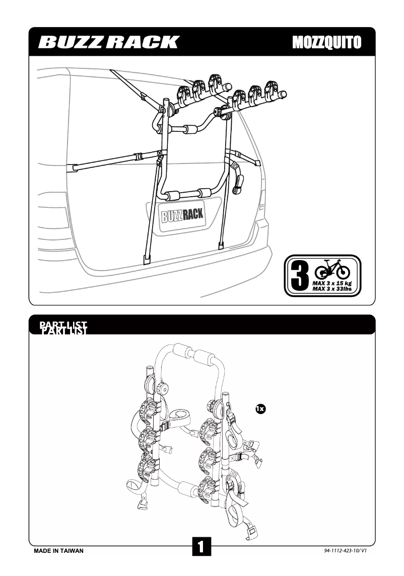 First page image of the manual for Mozzquito