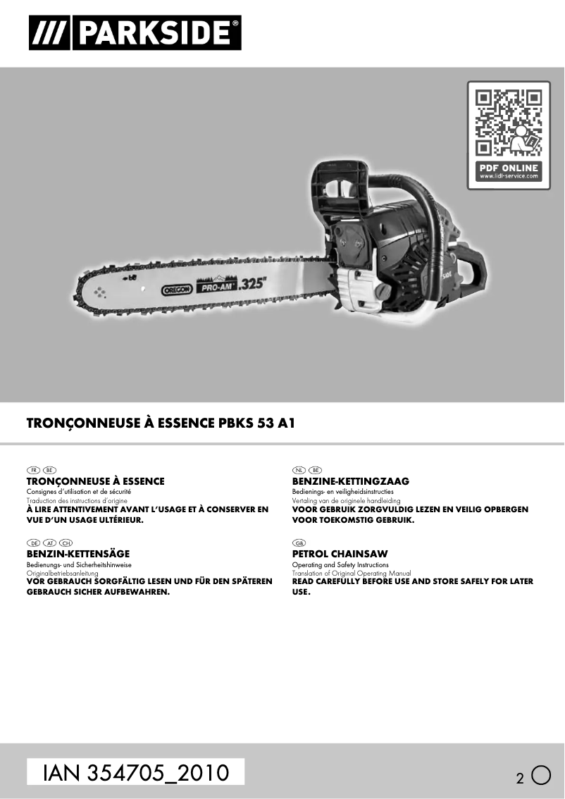 Page 1 of the manual User Manual Parkside MPKZ 2000 A1