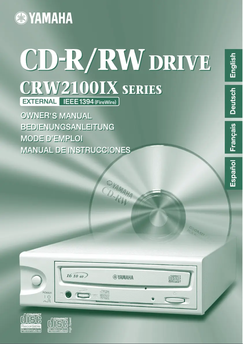 Page 1 of the manual User Manual Yamaha CRW-2100IX