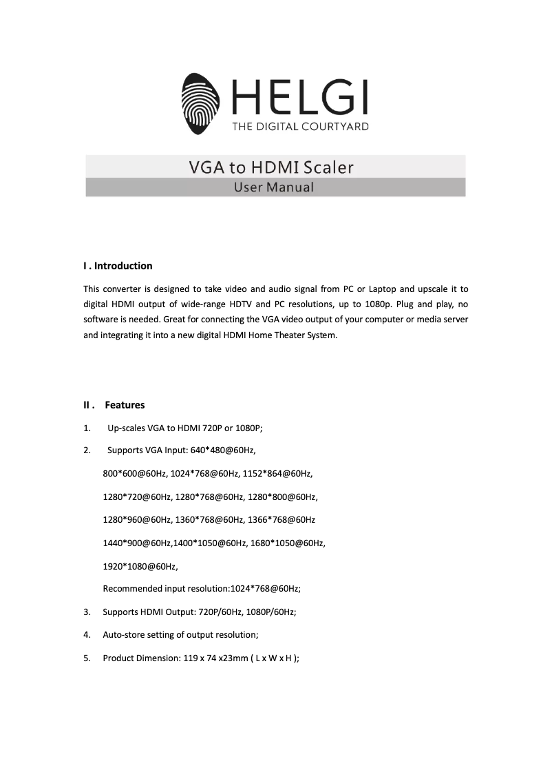 First page image of the manual for HLG0352N