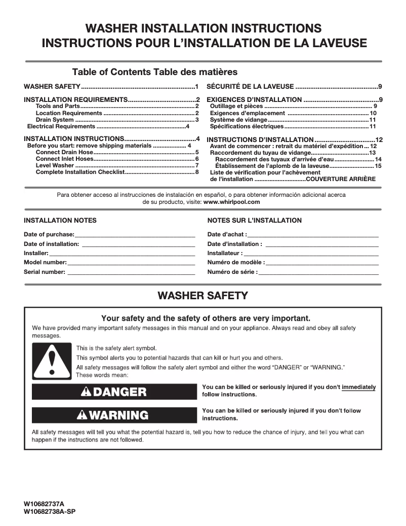 First page image of the manual for MVWC565FW