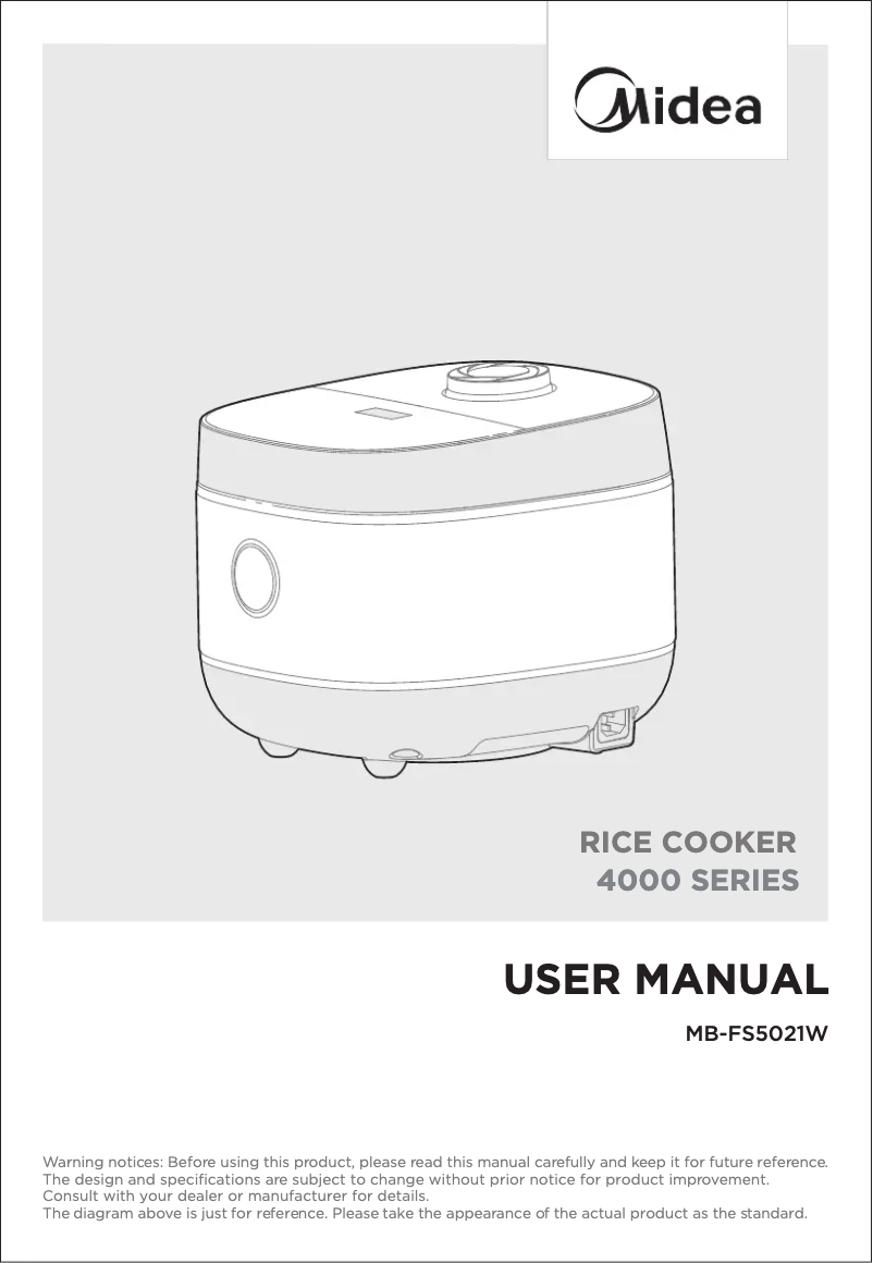 Page 1 of the manual User Manual Midea MB-FS5021W