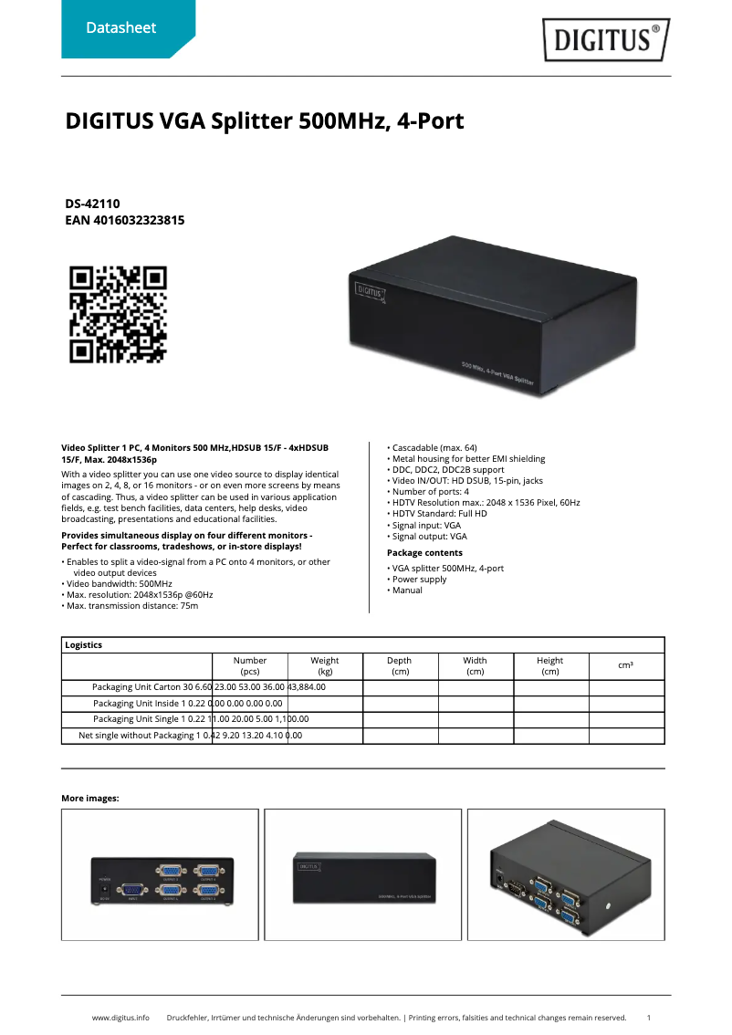 First page image of the manual for DS-42110