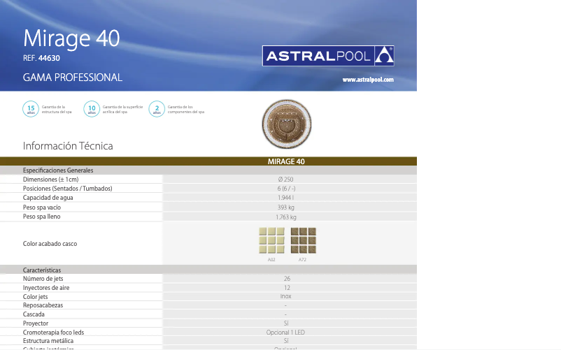 First page image of the manual for MIRAGE 40