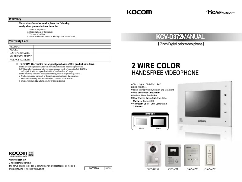 Page 1 of the manual User Manual Syscom KCVD372W