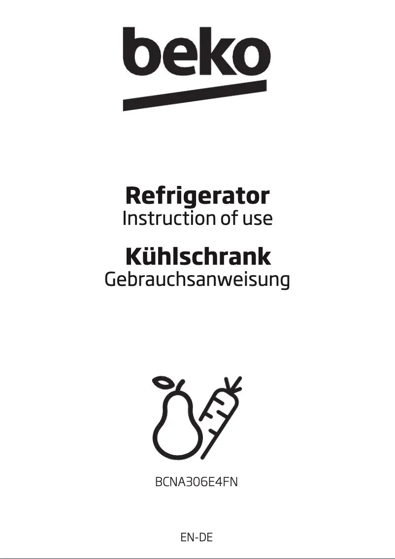 First page image of the manual for BCNA306E4FN