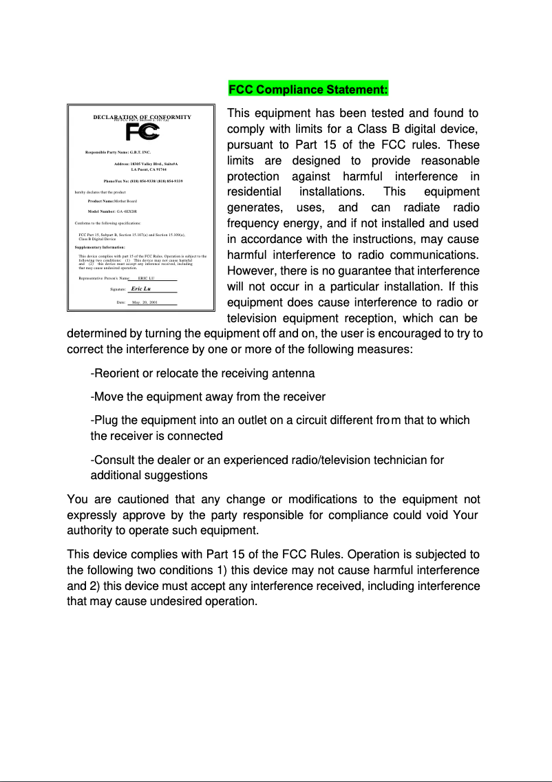 First page image of the manual for GA-6ETXDR