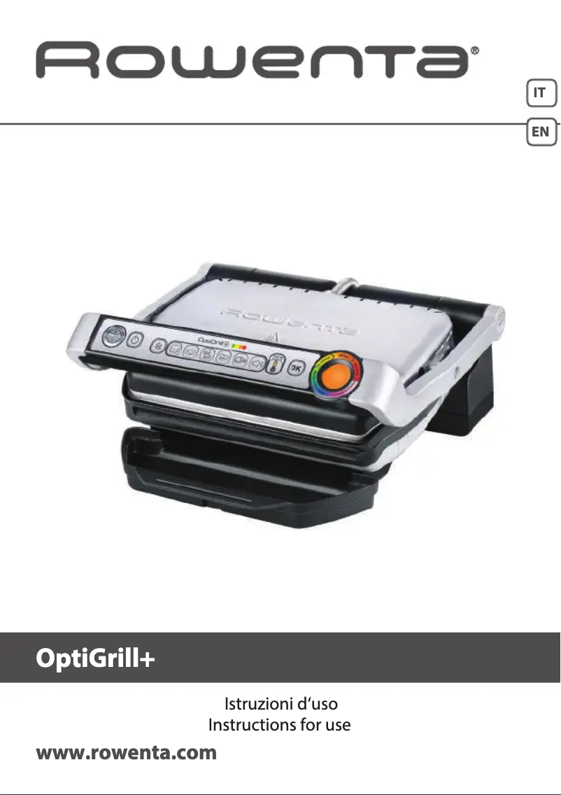 Page 1 of the manual User Manual Rowenta OptiGrill+ GR712D