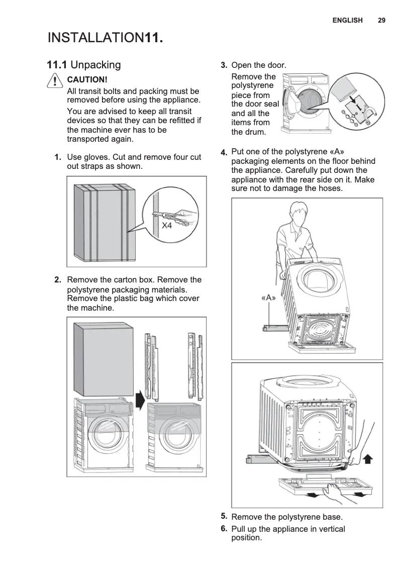 Page 1 of the manual Installation Guide Electrolux EWF8025EQWA