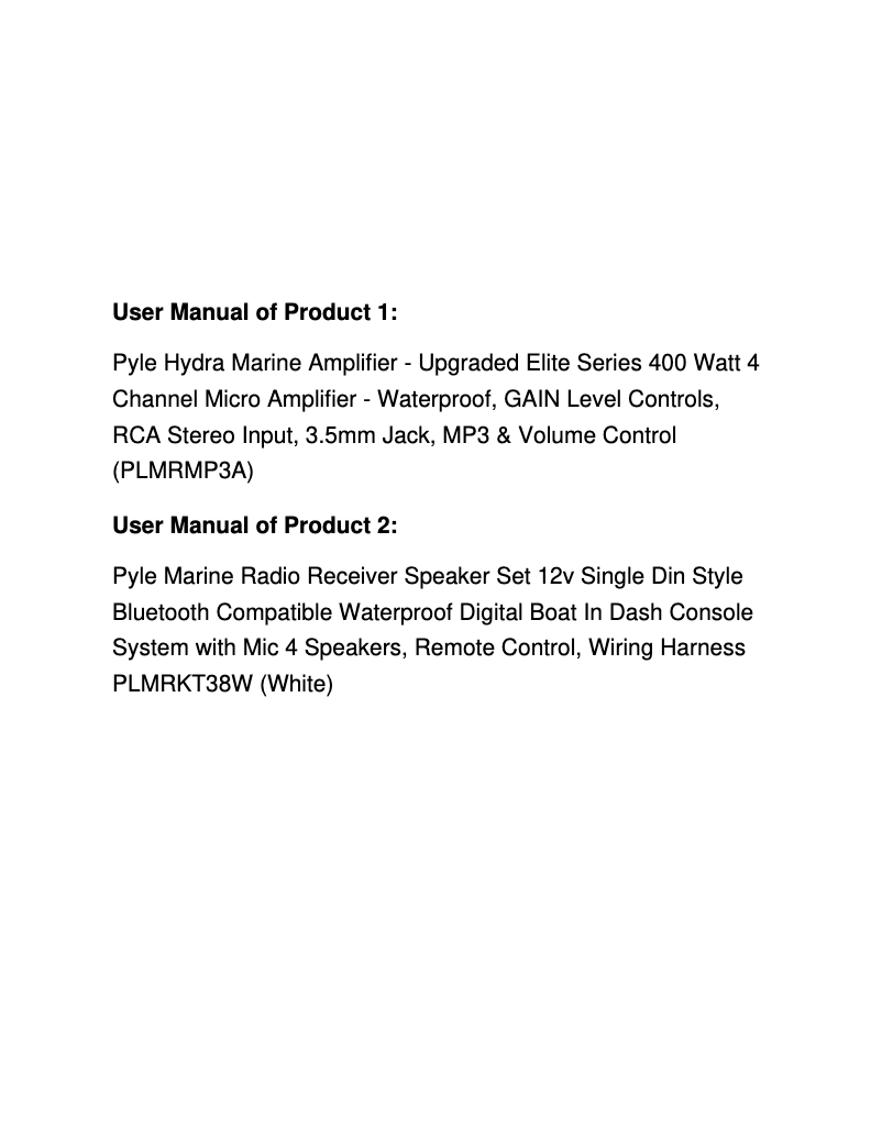Page 1 of the manual User Manual Pyle PLMRMP3A
