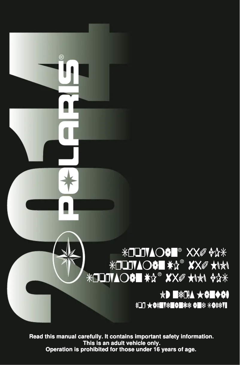 First page image of the manual for Sportsman XP 850 HO EPS (2014)