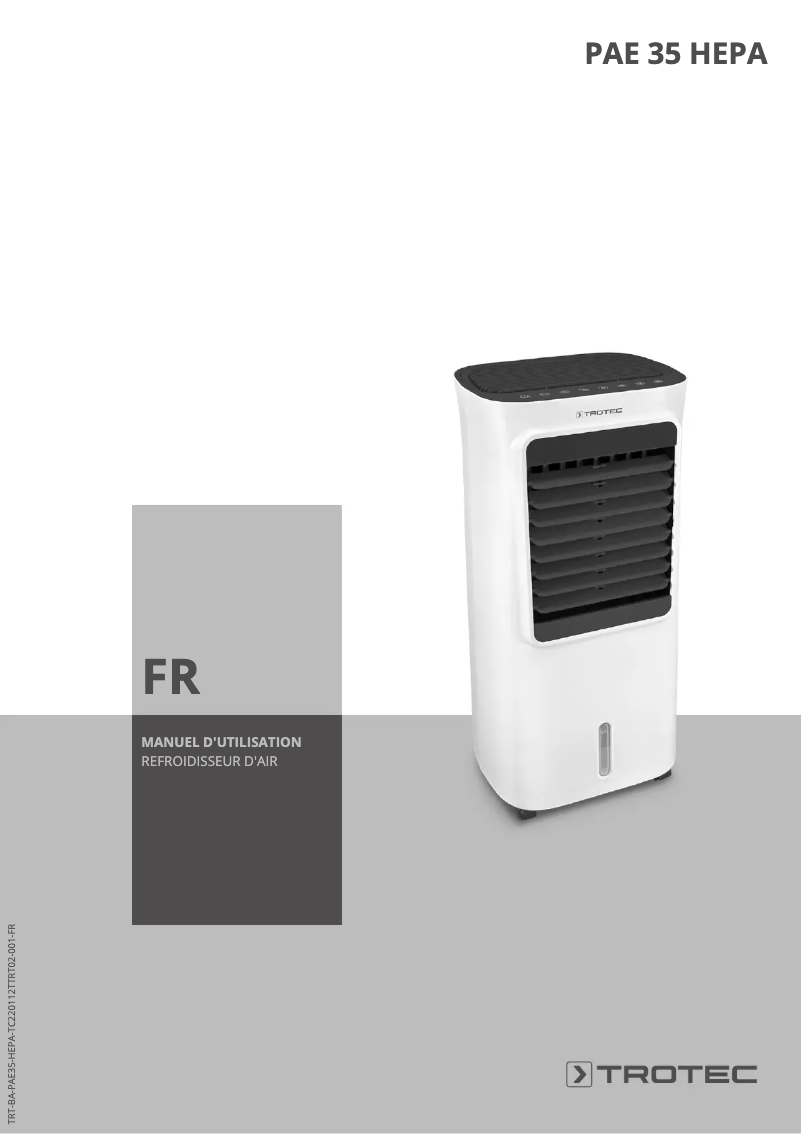 Page 1 of the manual User Manual Trotec PAE 35 HEPA