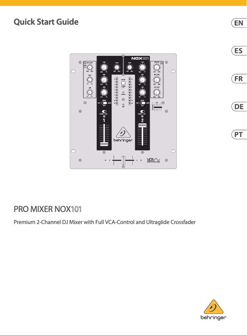 Page 1 of the manual User Manual Behringer NOX101