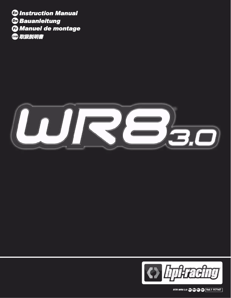 Page 1 of the manual User Manual HPI Racing WR8 3.0
