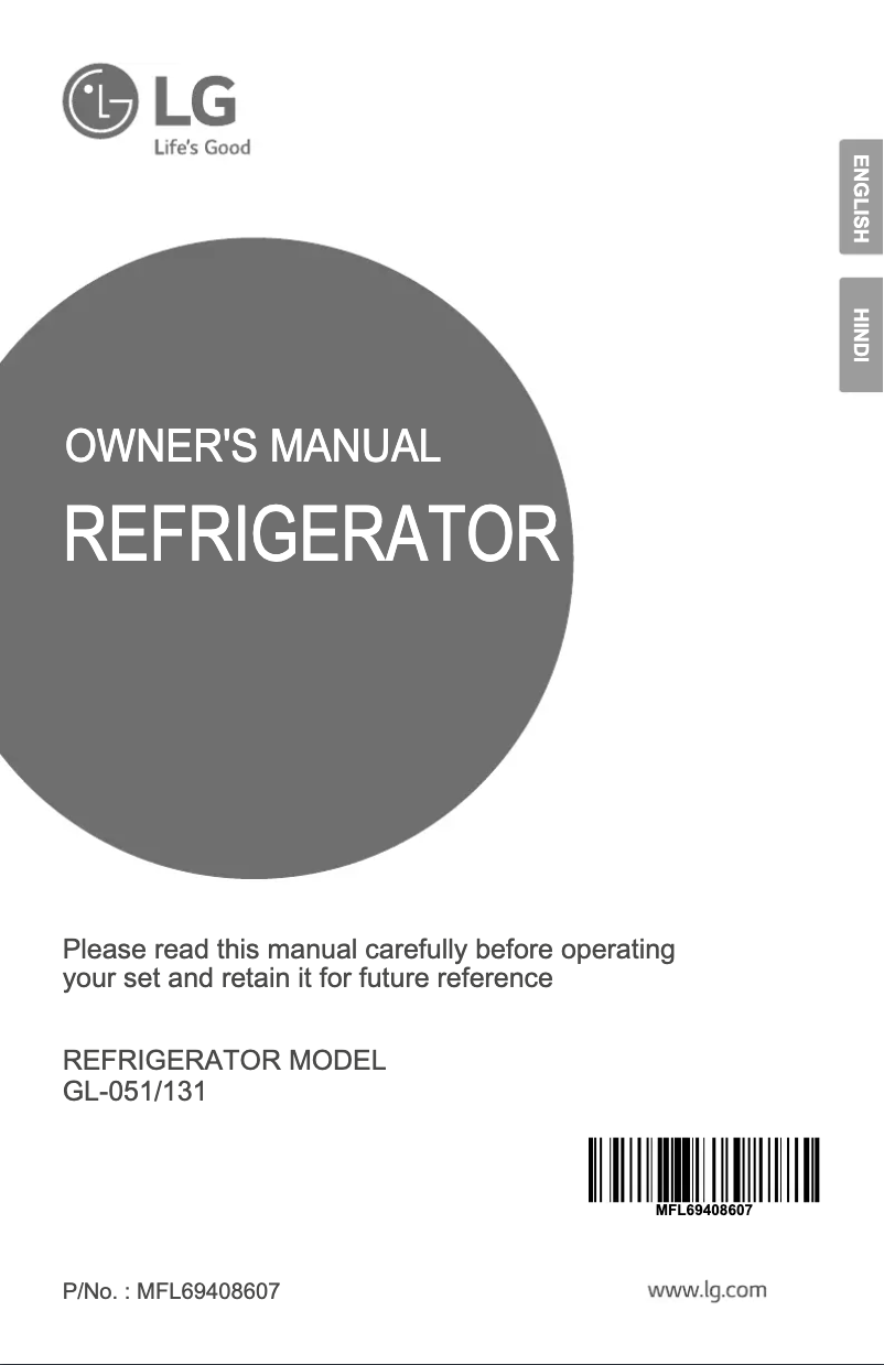 First page image of the manual for GL-B131RDSV