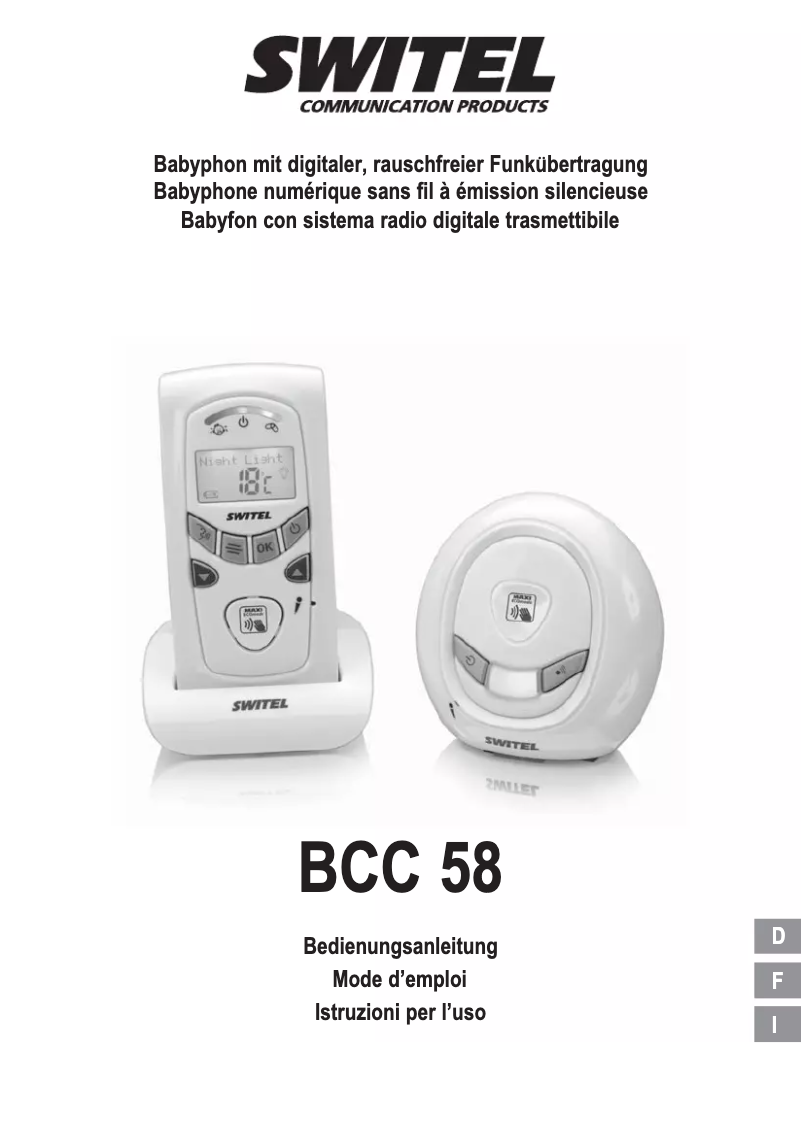 First page image of the manual for BCC 58