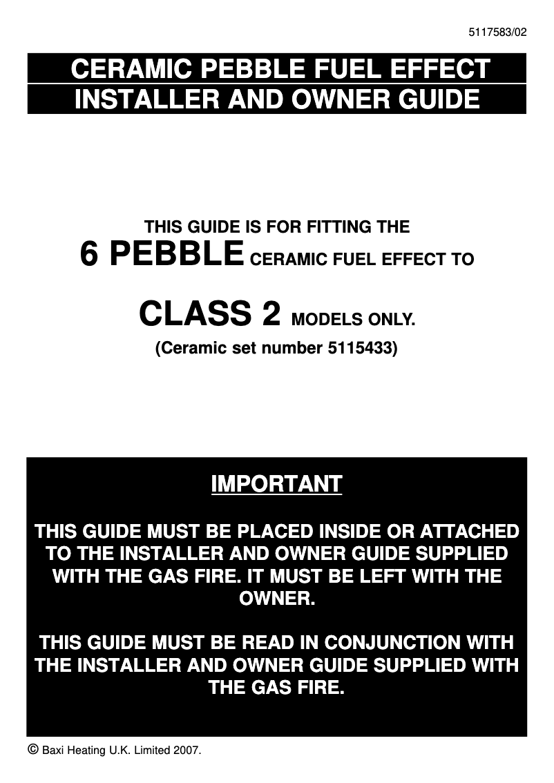 Page 1 of the manual User Manual Dimplex Siva Gas