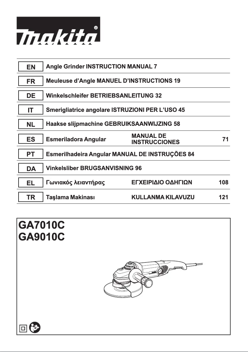 Page 1 of the manual User Manual Makita GA7010CF