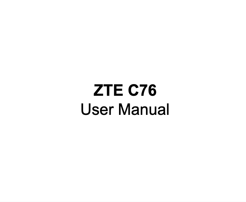 Page 1 of the manual User Manual ZTE C-76
