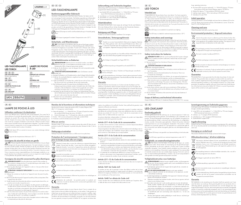 Page 1 of the manual User Manual Livarno Lux IAN 288694
