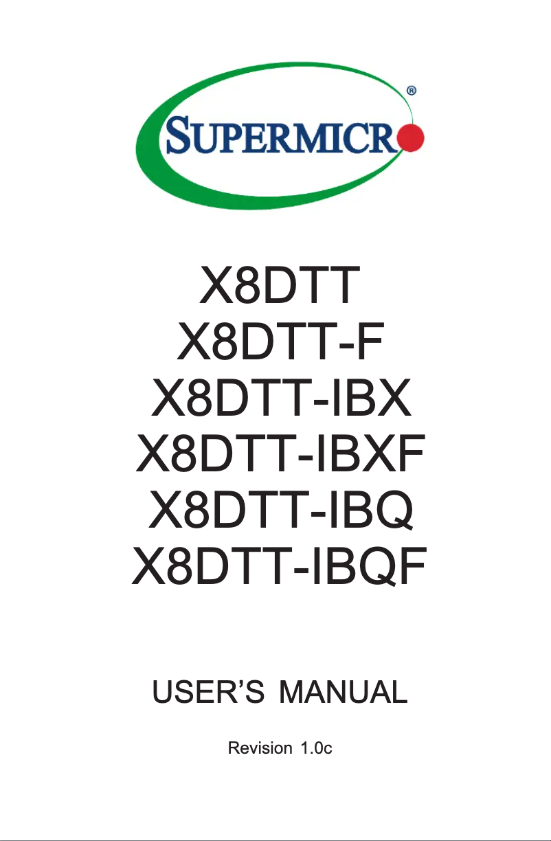 First page image of the manual for X8DTT