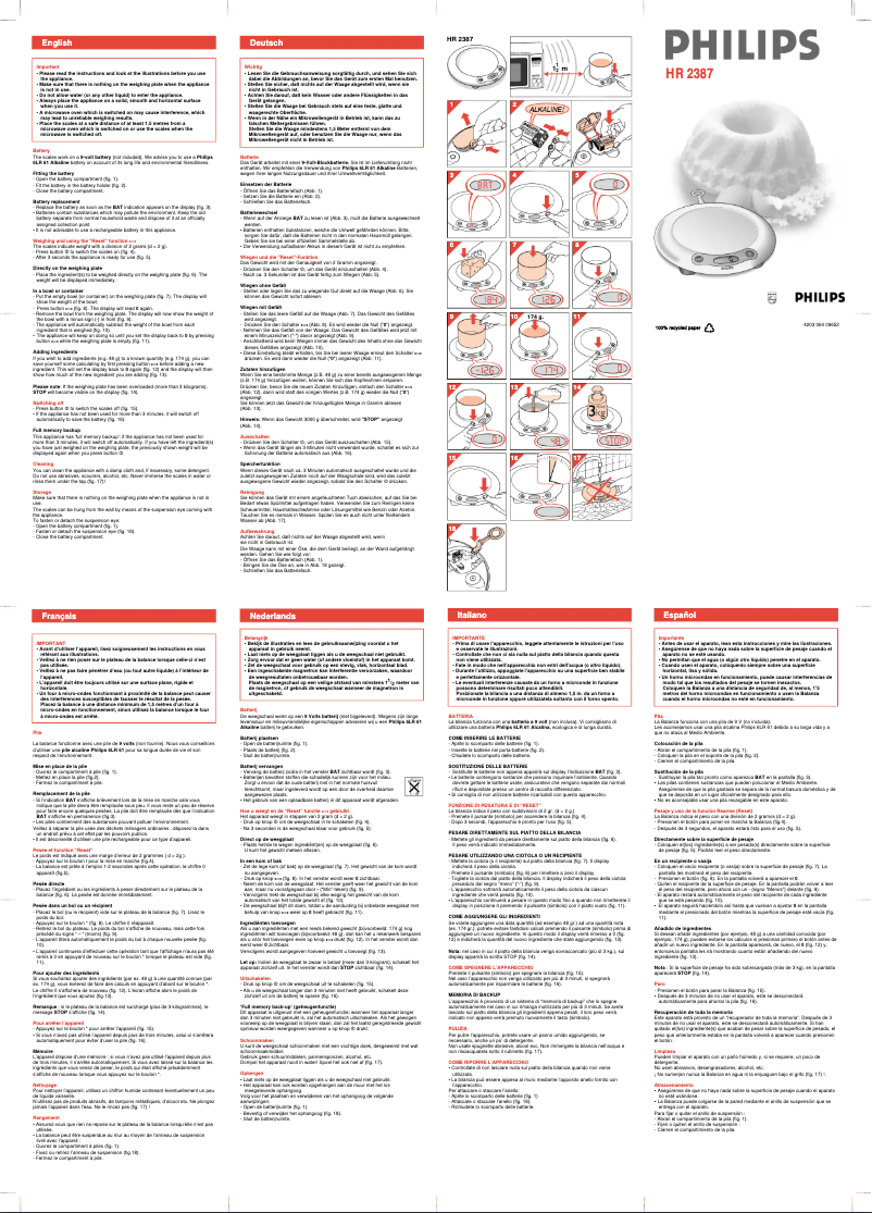 First page image of the manual for HR2387