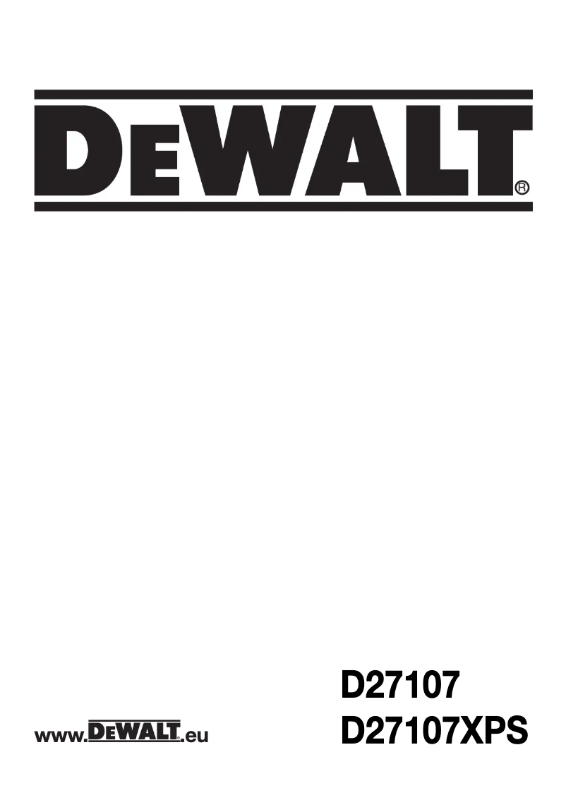 First page image of the manual for D27107