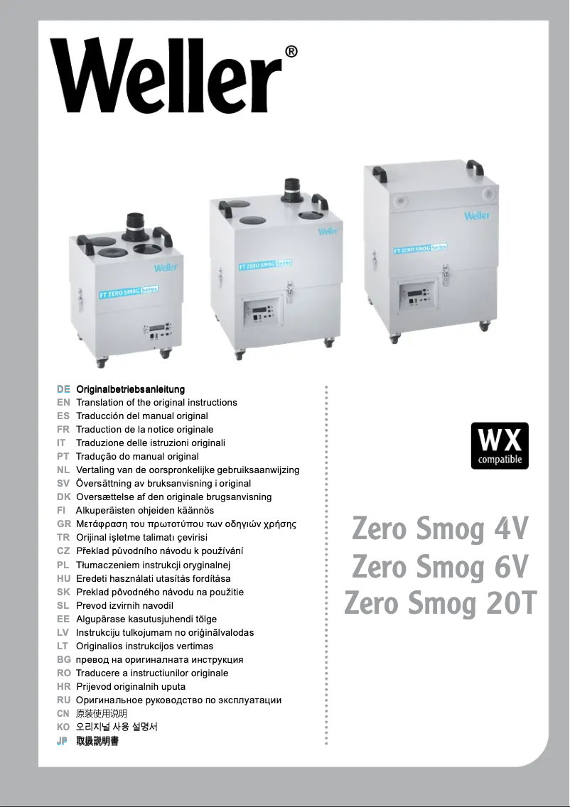 First page image of the manual for Zero Smog 20T