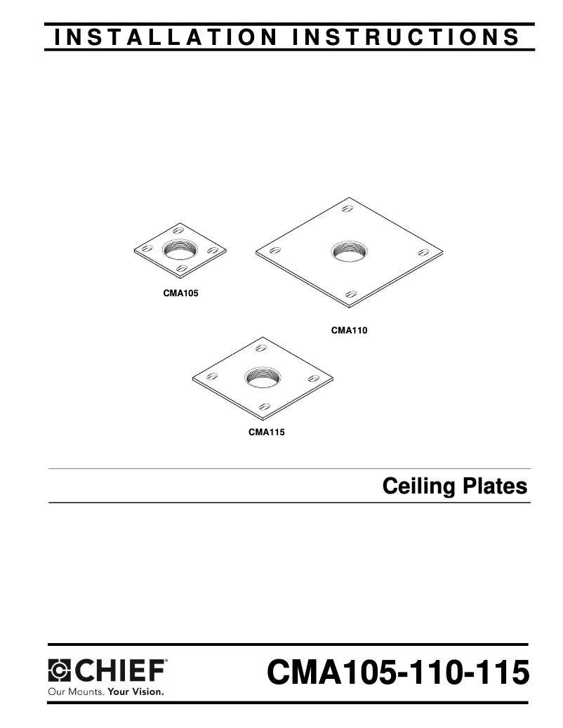 First page image of the manual for Ceiling Plate CMA110