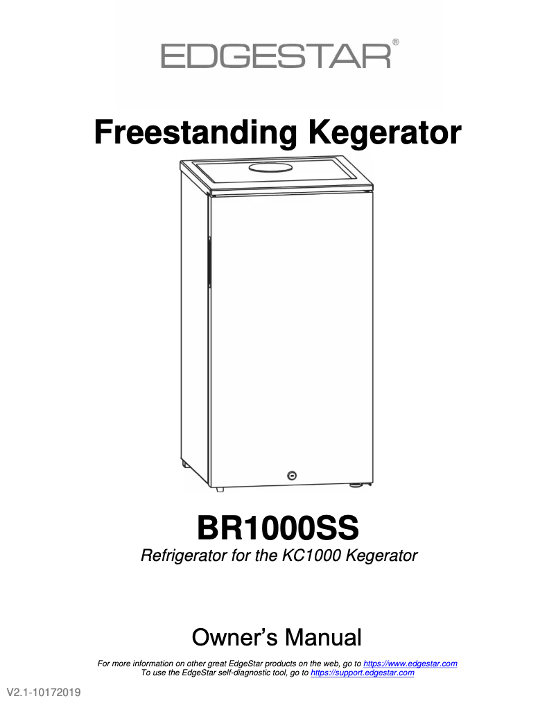 Page 1 of the manual User Manual EdgeStar KC1000SS