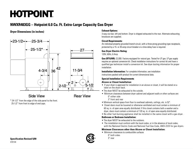 First page image of the manual for NWXR483GGWW