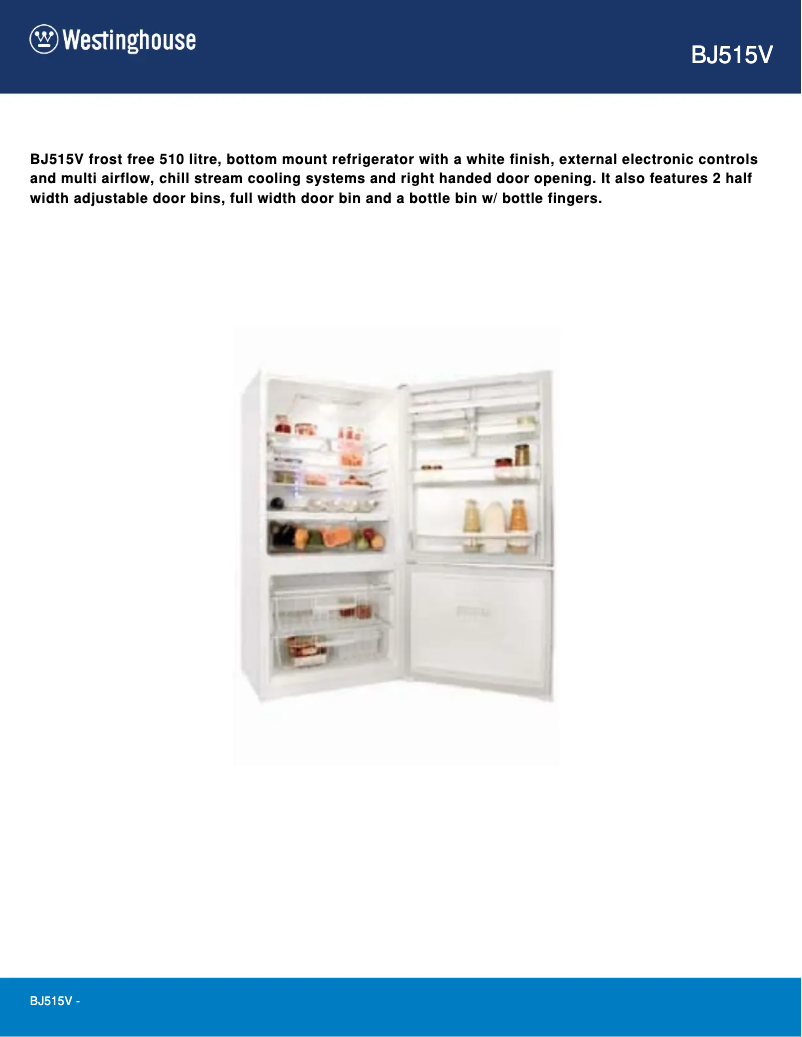 First page image of the manual for BJ515V