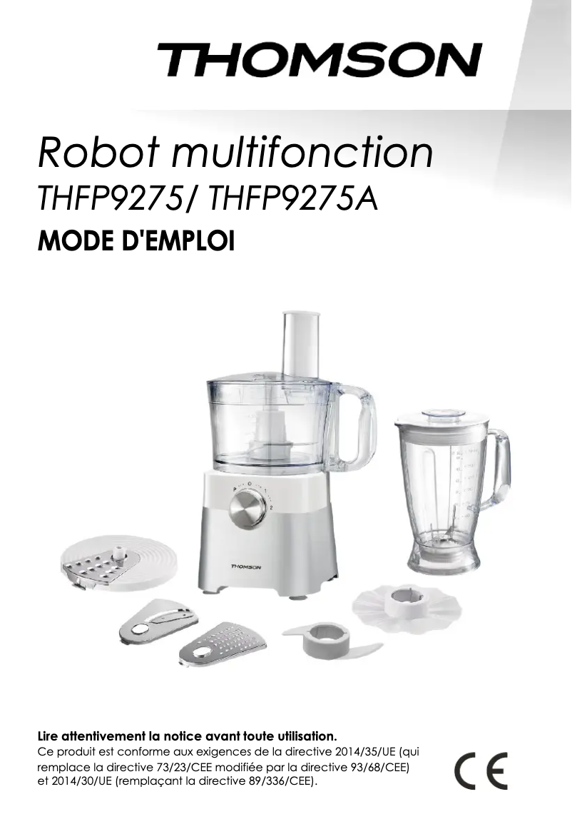 First page image of the manual for THFP9275A