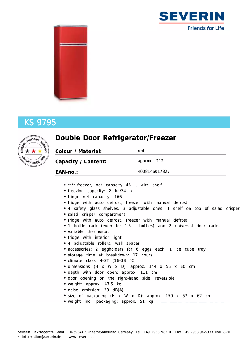 First page image of the manual for KS 9795