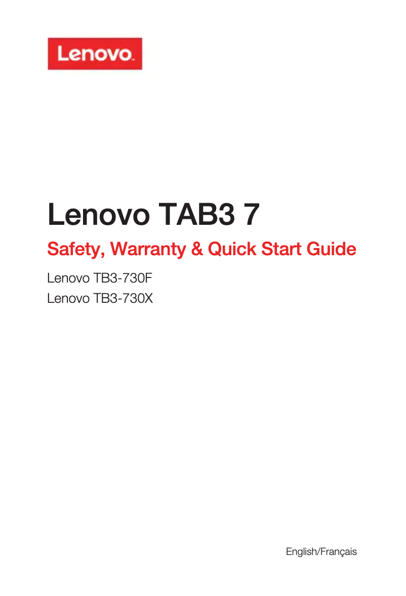 Page 1 of the manual User Manual Lenovo Tab 3