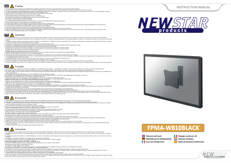 First page image of the manual for FPMA-W810